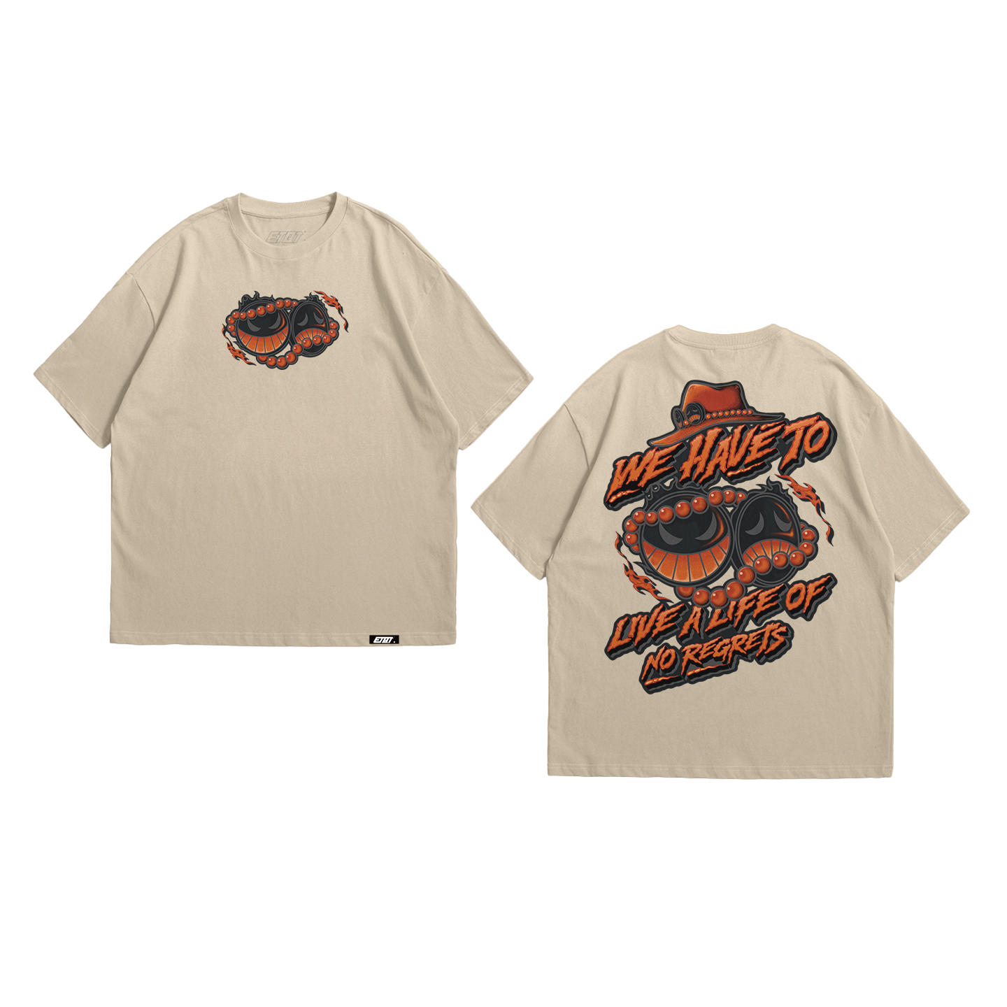 T-Shirt - One Piece - Portgas D. Ace Typography Art