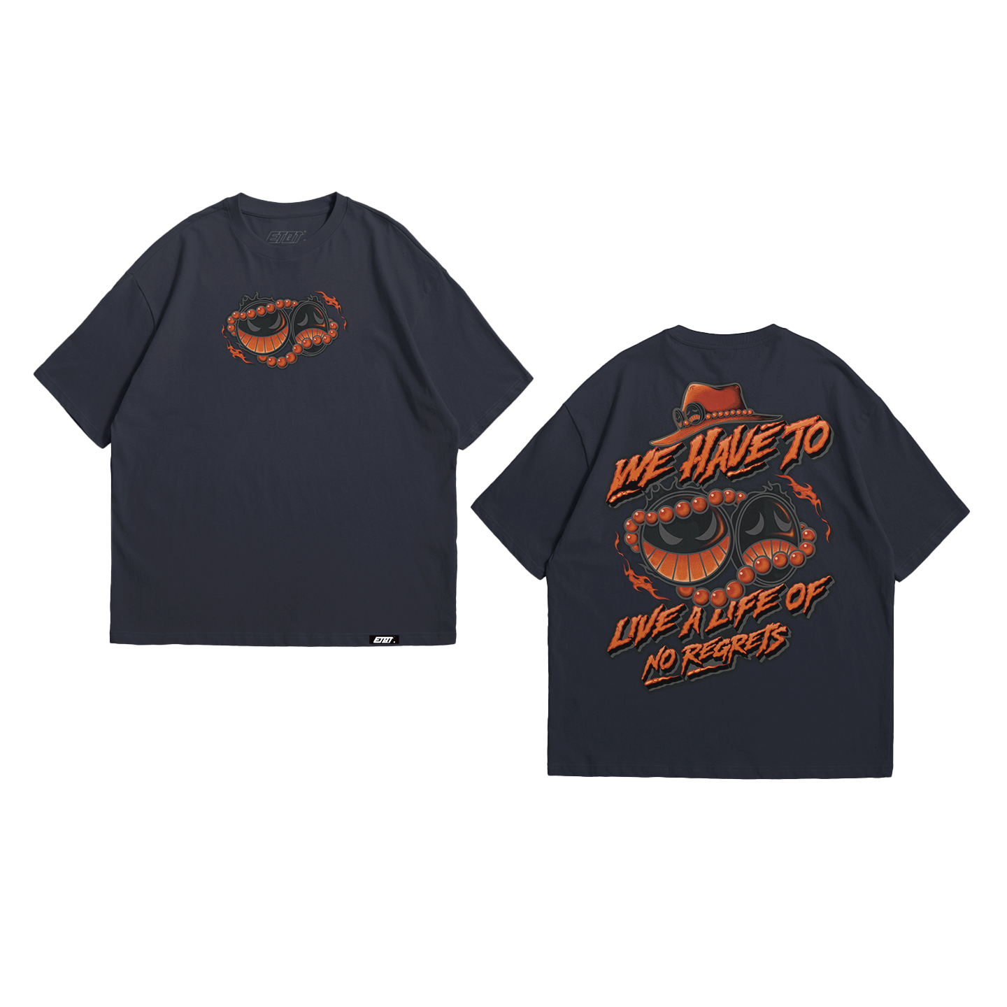 T-Shirt - One Piece - Portgas D. Ace Typography Art