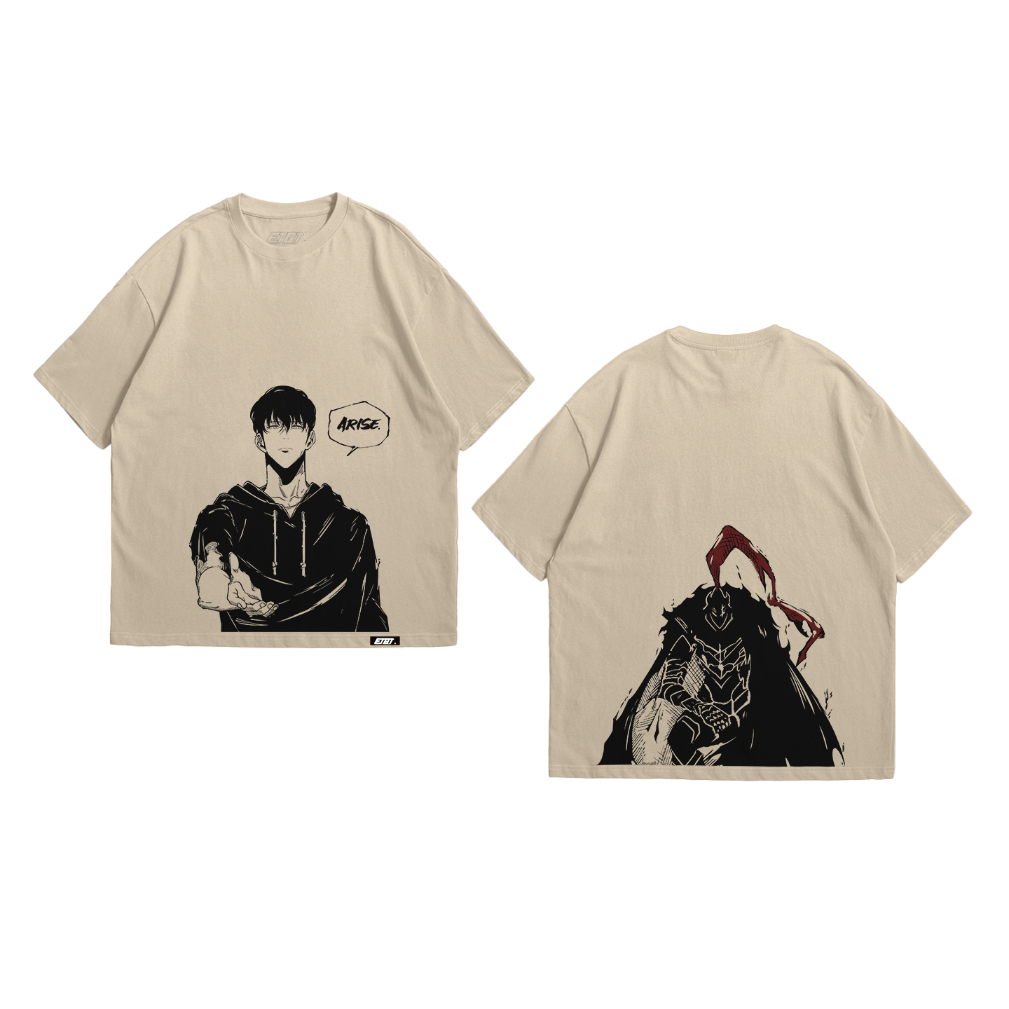 [New Released] Anime Shirt - Solo Leveling - Manga Style - Jinwoo And Igris - Arise