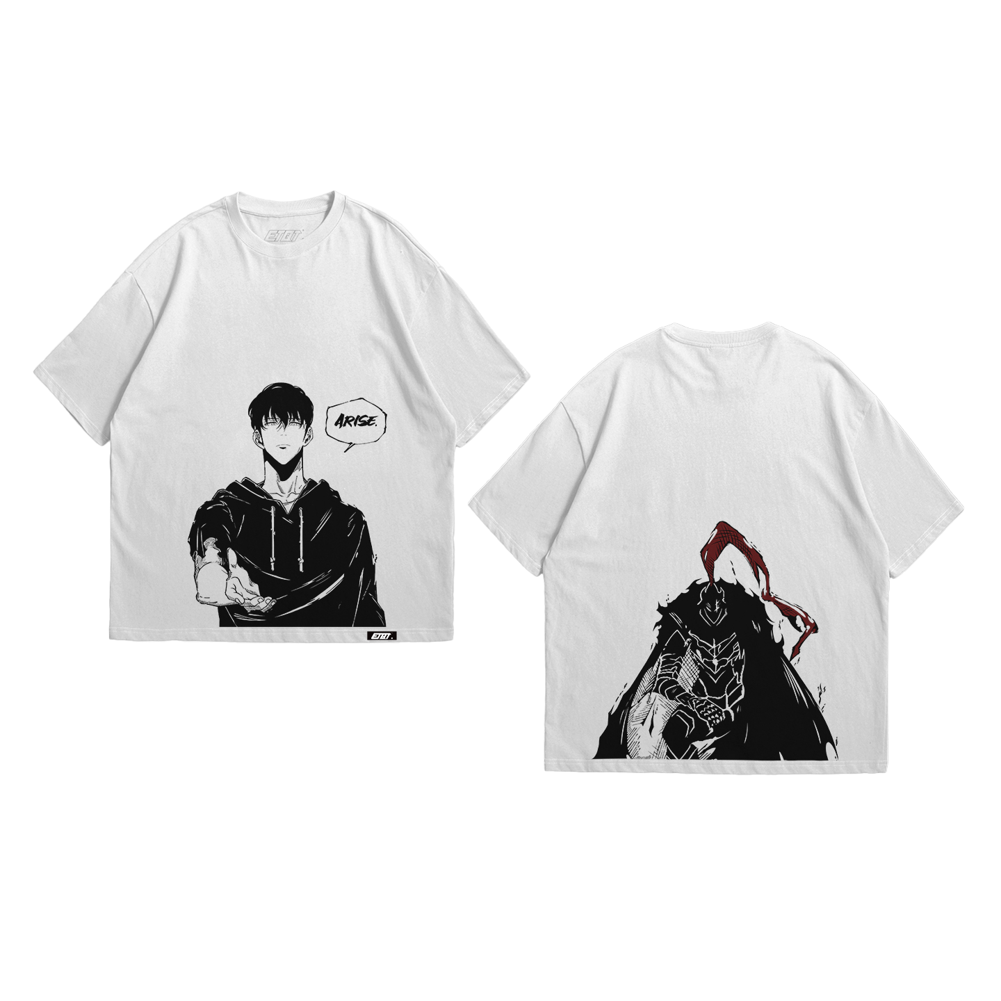 [New Released] Anime Shirt - Solo Leveling - Manga Style - Jinwoo And Igris - Arise