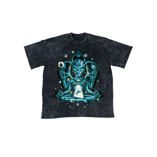 [New Released] Acid Washed Shirt - Oversized - Alien Shirt - Eyes of Cosmos