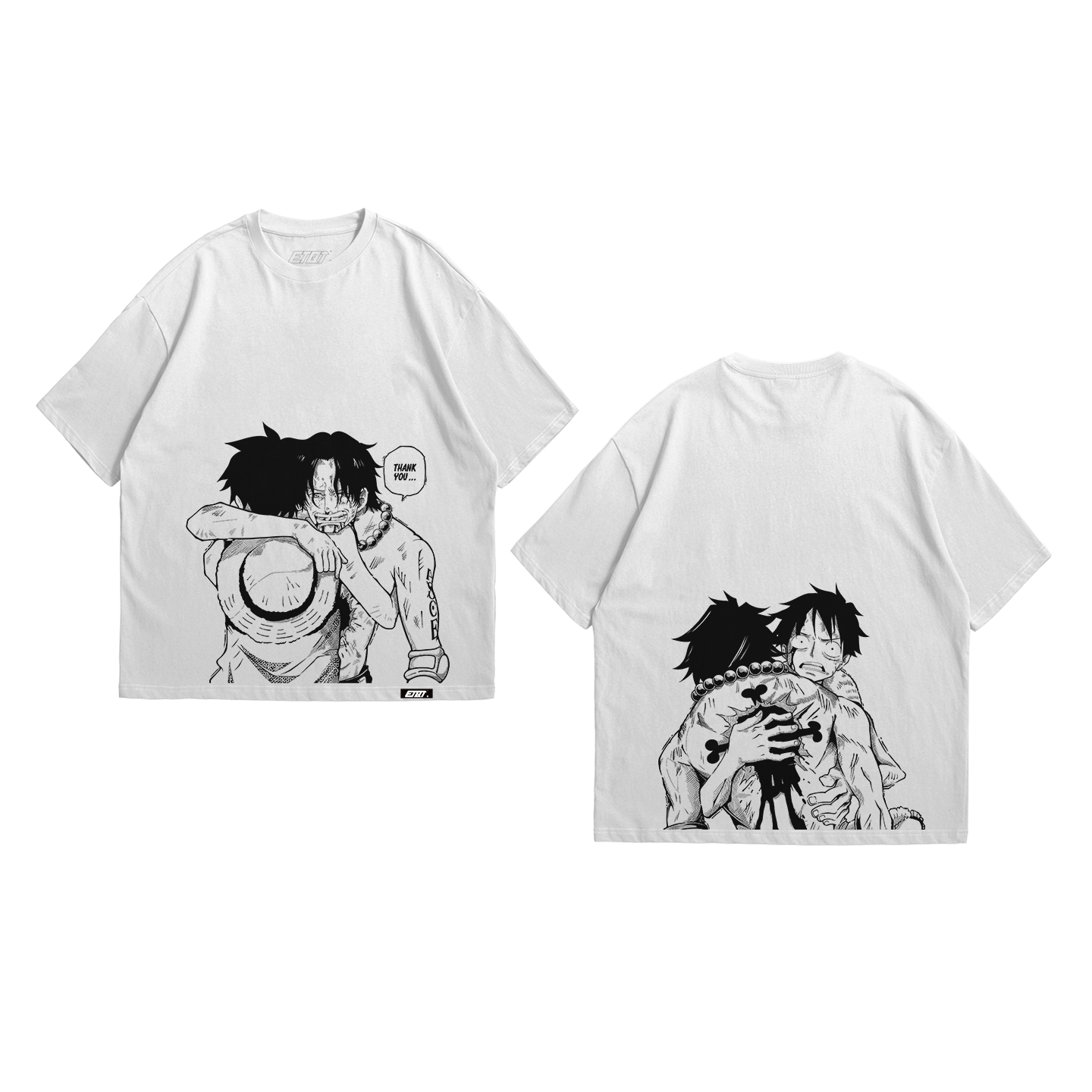 [New Released] Anime Shirt - One Piece - Manga Style - Luffy and Ace