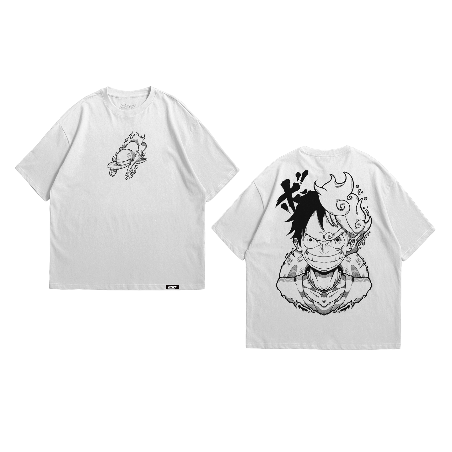 Anime Shirt - One Piece - Luffy Gear 5th - Line Art