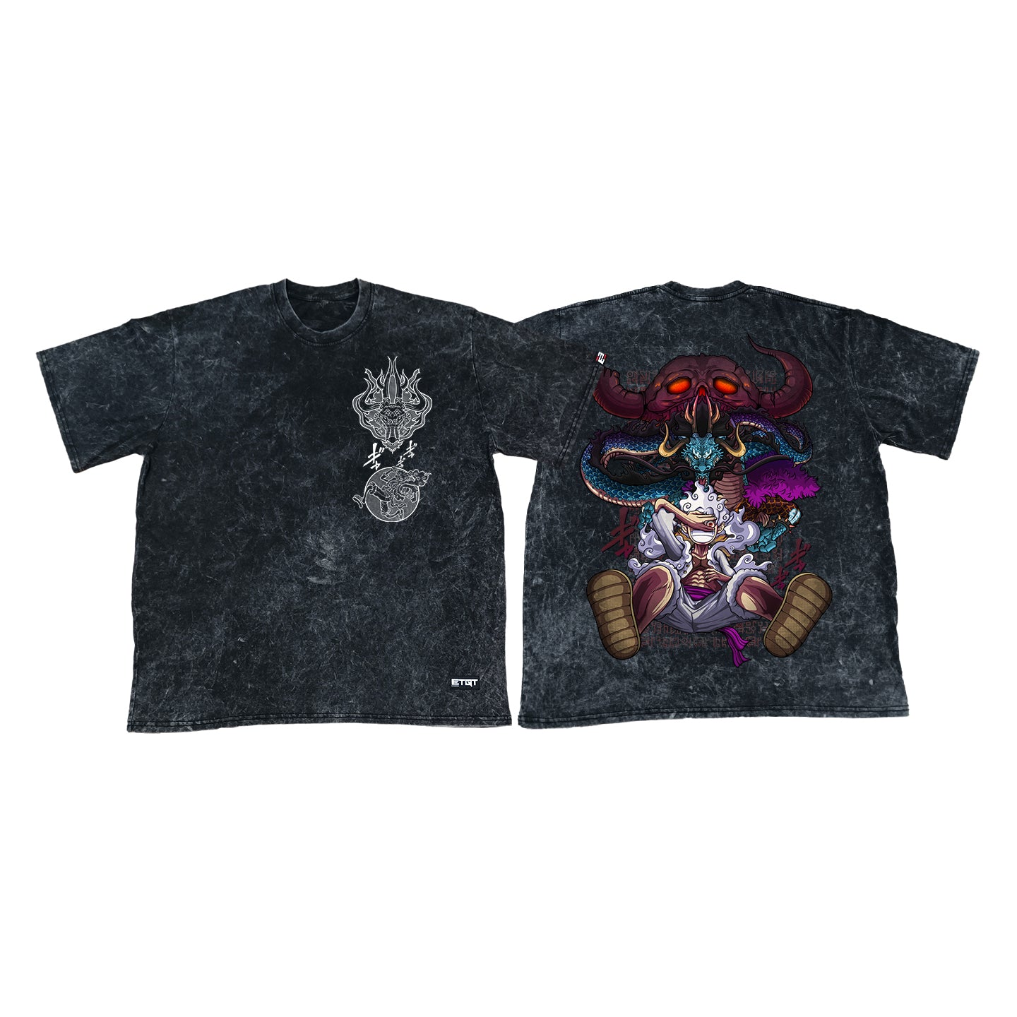 Acid Washed Shirt - One Piece - Luffy and Kaido