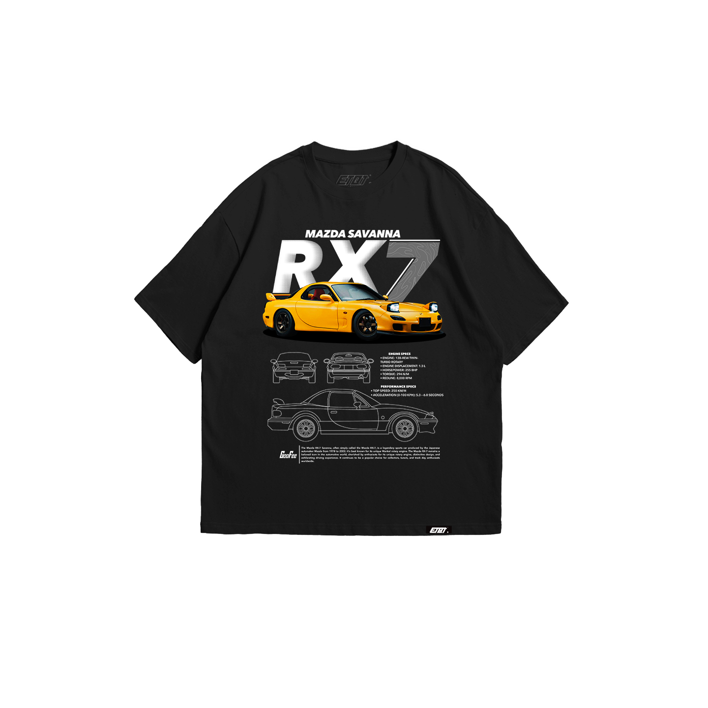 [New Released] T-Shirt - Overdrive Edition - Mazada RX-7 v2