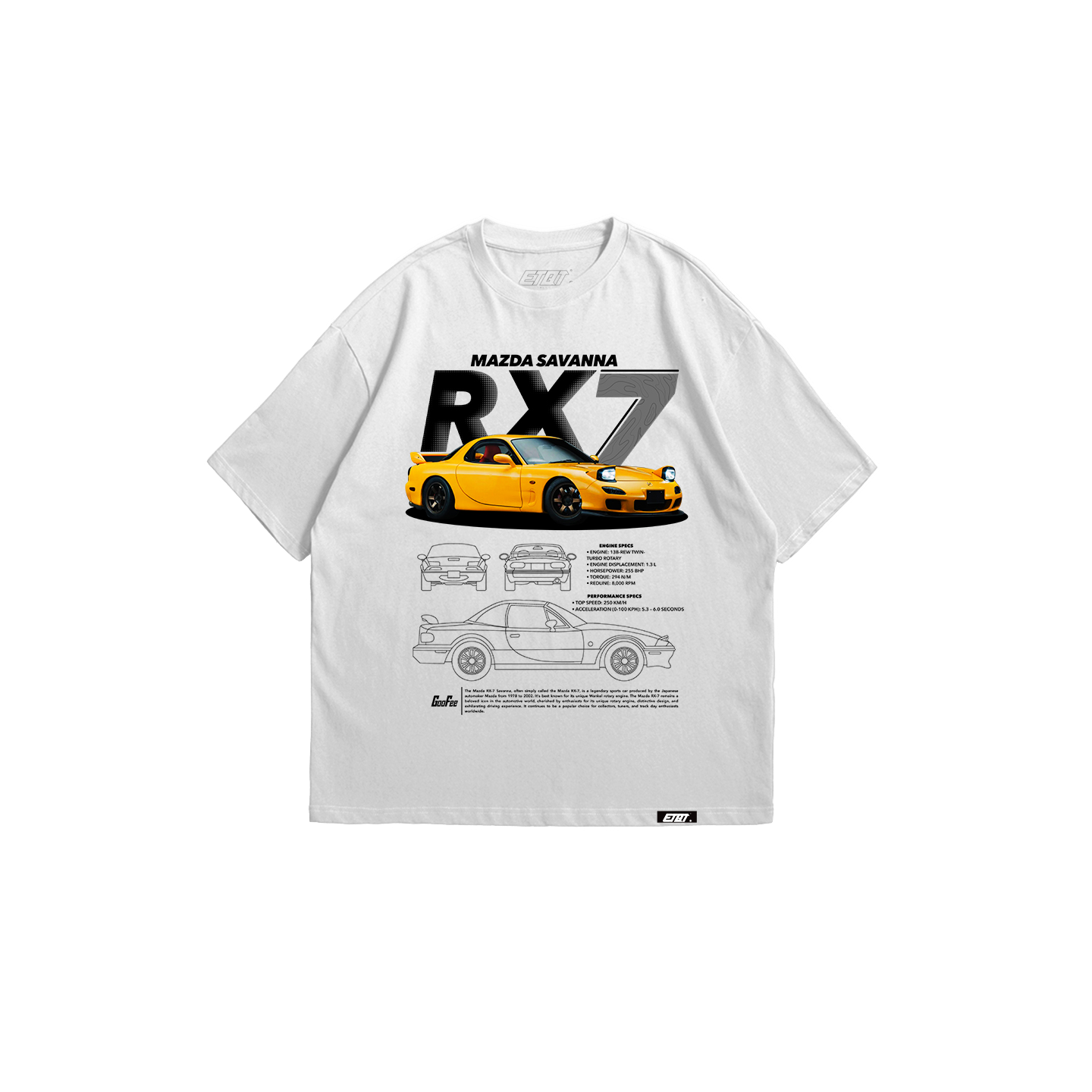 [New Released] T-Shirt - Overdrive Edition - Mazada RX-7 v2