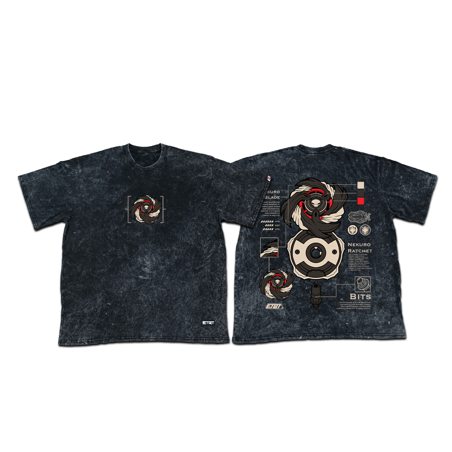 Acid Washed Shirt - Nekuro - Nekuro Beyblade
