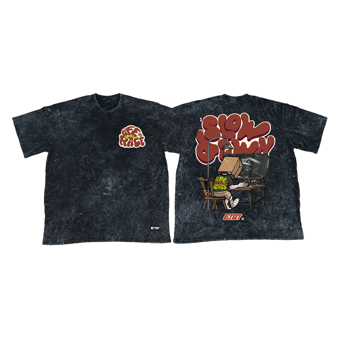 Acid Washed Shirt - Brand Shirt - Slow Down