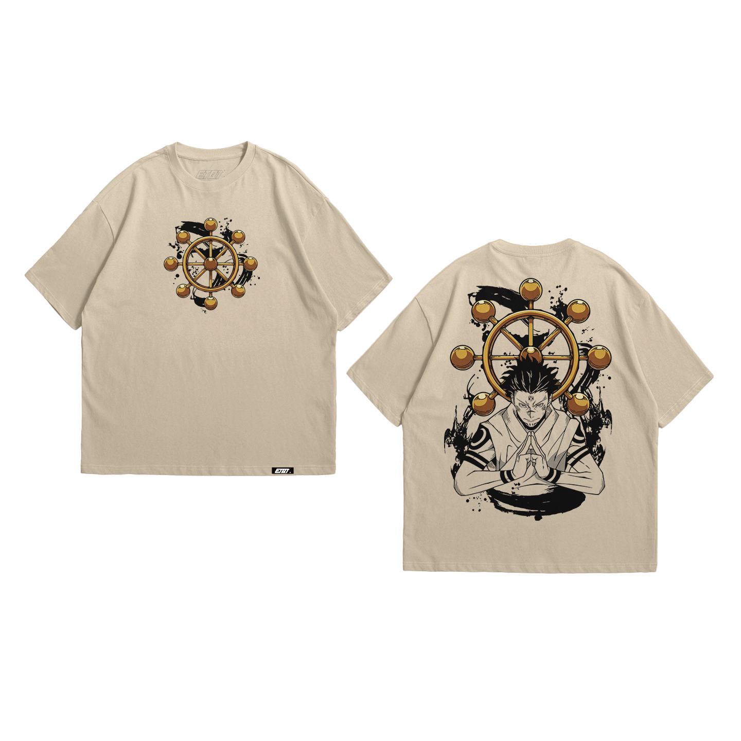 Anime Shirt - Jujutsu Kaisen - Megumi and Sukuna - Line Art