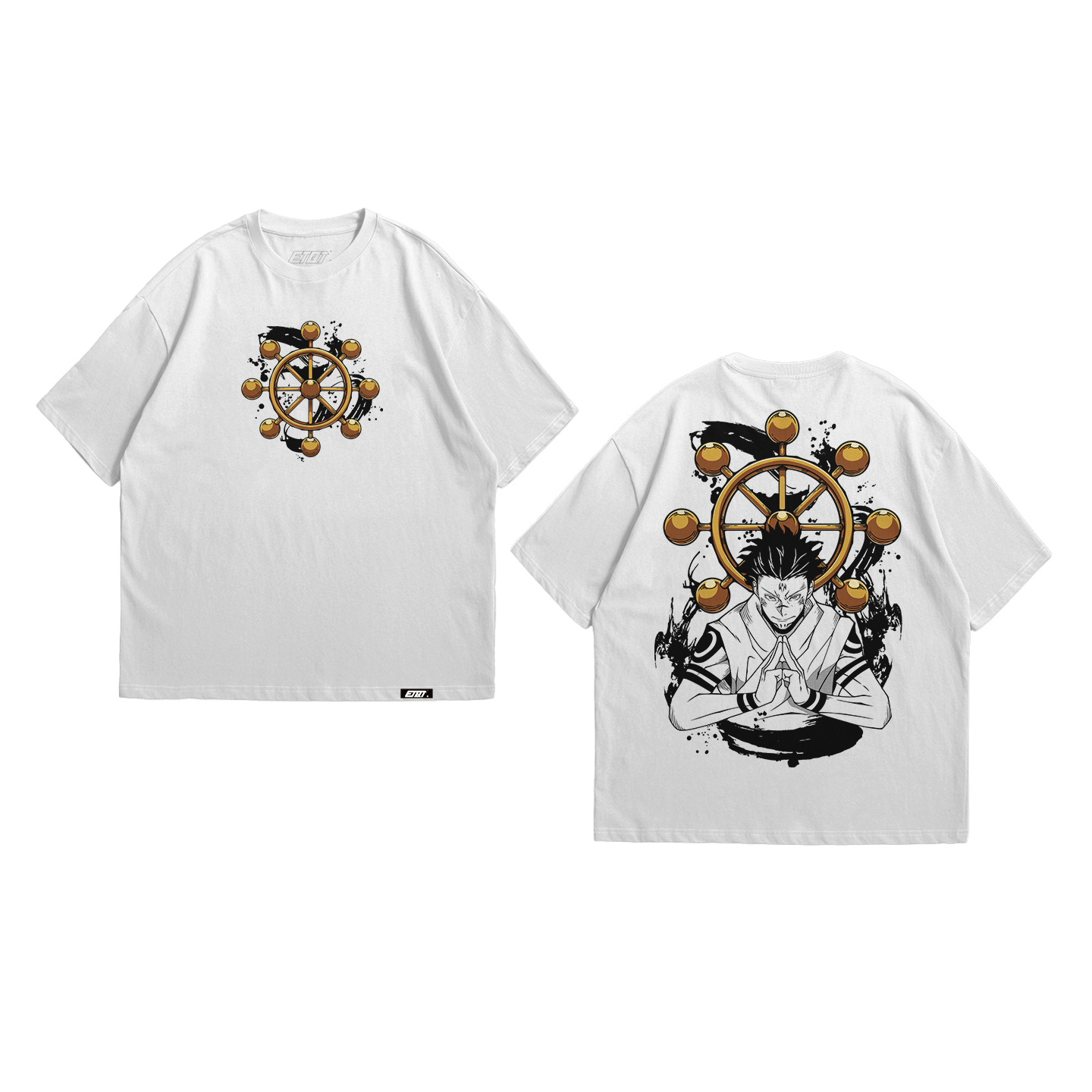 Anime Shirt - Jujutsu Kaisen - Megumi and Sukuna - Line Art