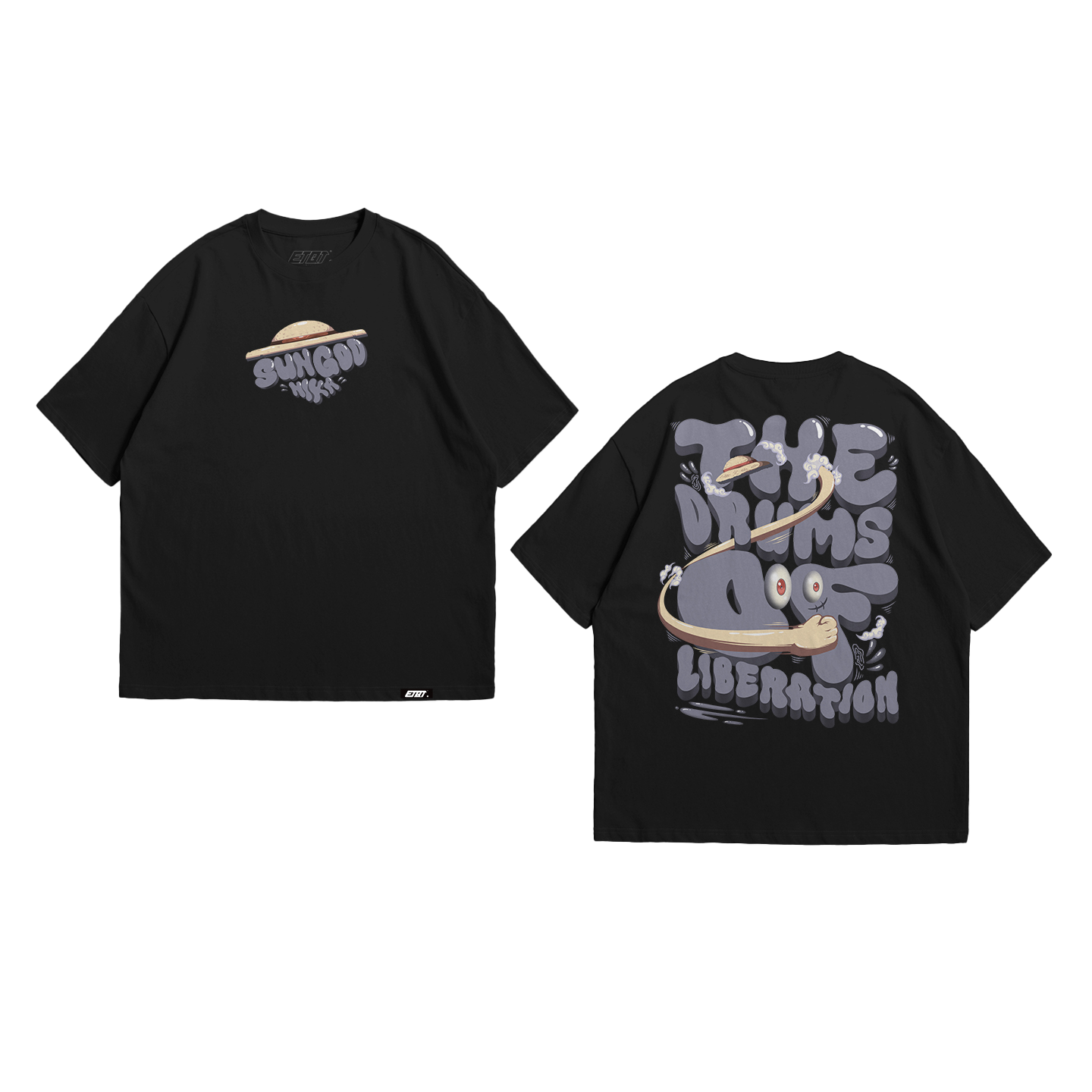 T-Shirt - One Piece - Luffy Gear 5th - Sun God Nika - Typography Art