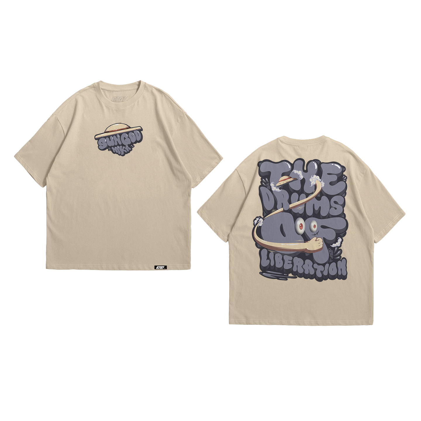 T-Shirt - One Piece - Luffy Gear 5th - Sun God Nika - Typography Art