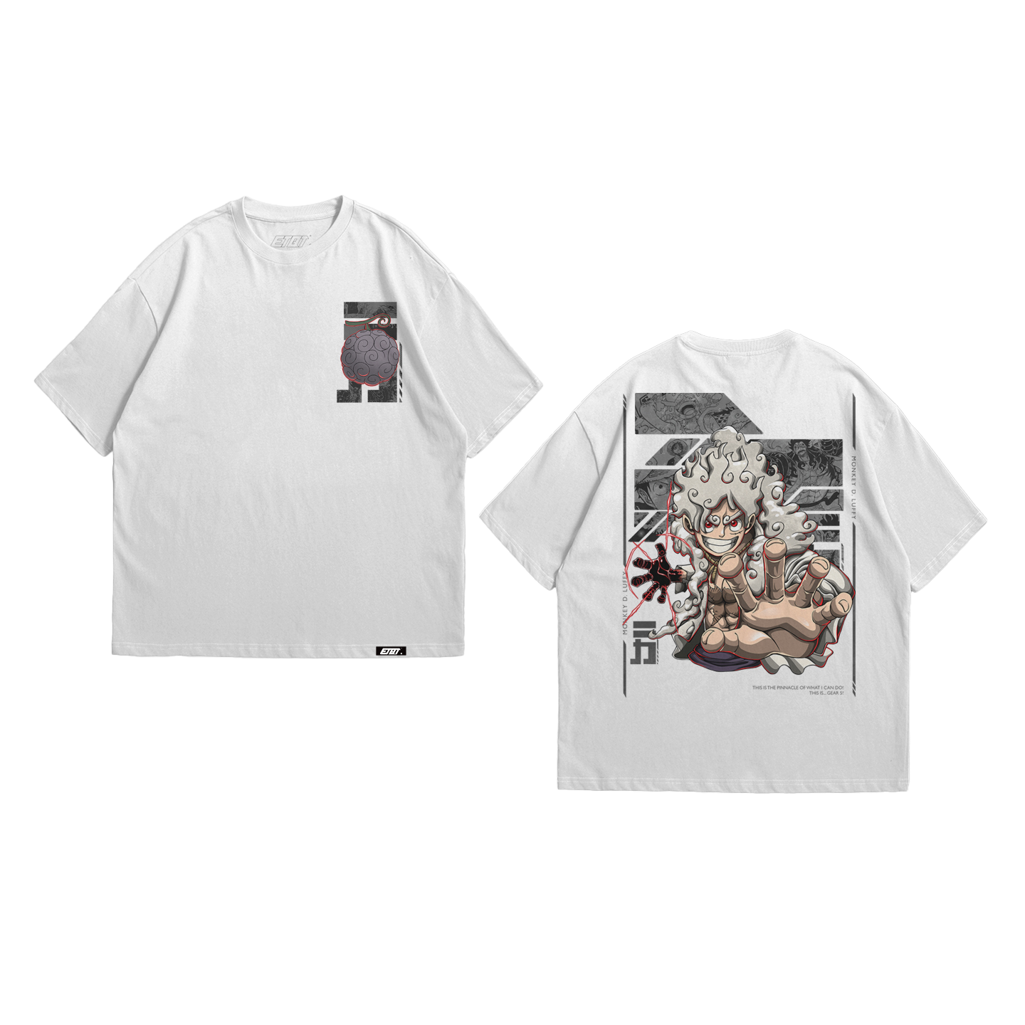 Anime Shirt - One Piece - Luffy Gear 5th - Sun God Nika v6