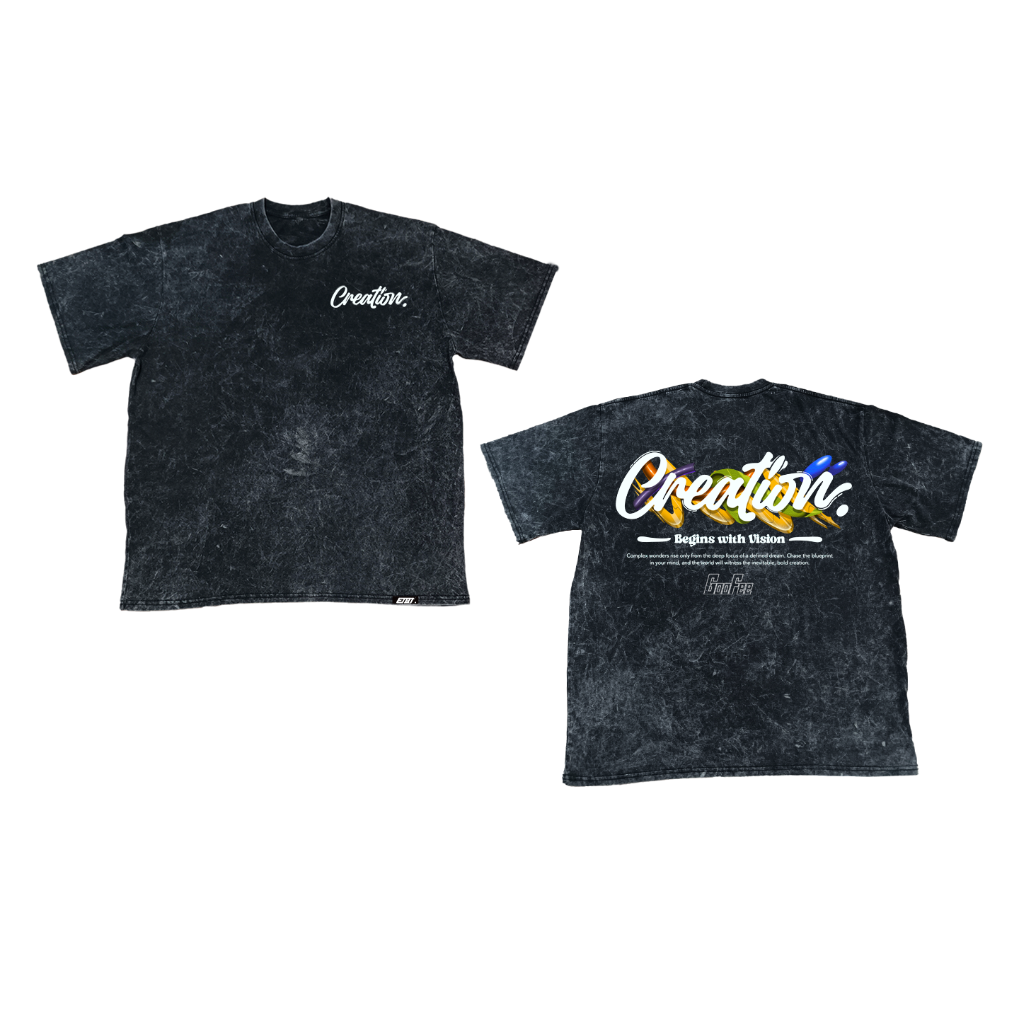 [New Released] Acid Washed Shirt - Oversized - Creation - Typography Art